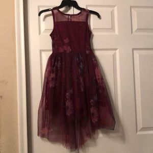 Girls size medium zenzi burgundy floral dress